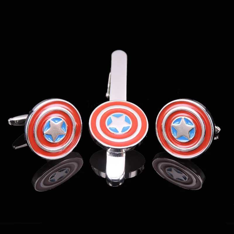 AS Laser metal Cufflinks Tie Clip New Fashion Music Jewelry helmet pistol tie clip mens Wedding Shirt badge pin clip gift W250604