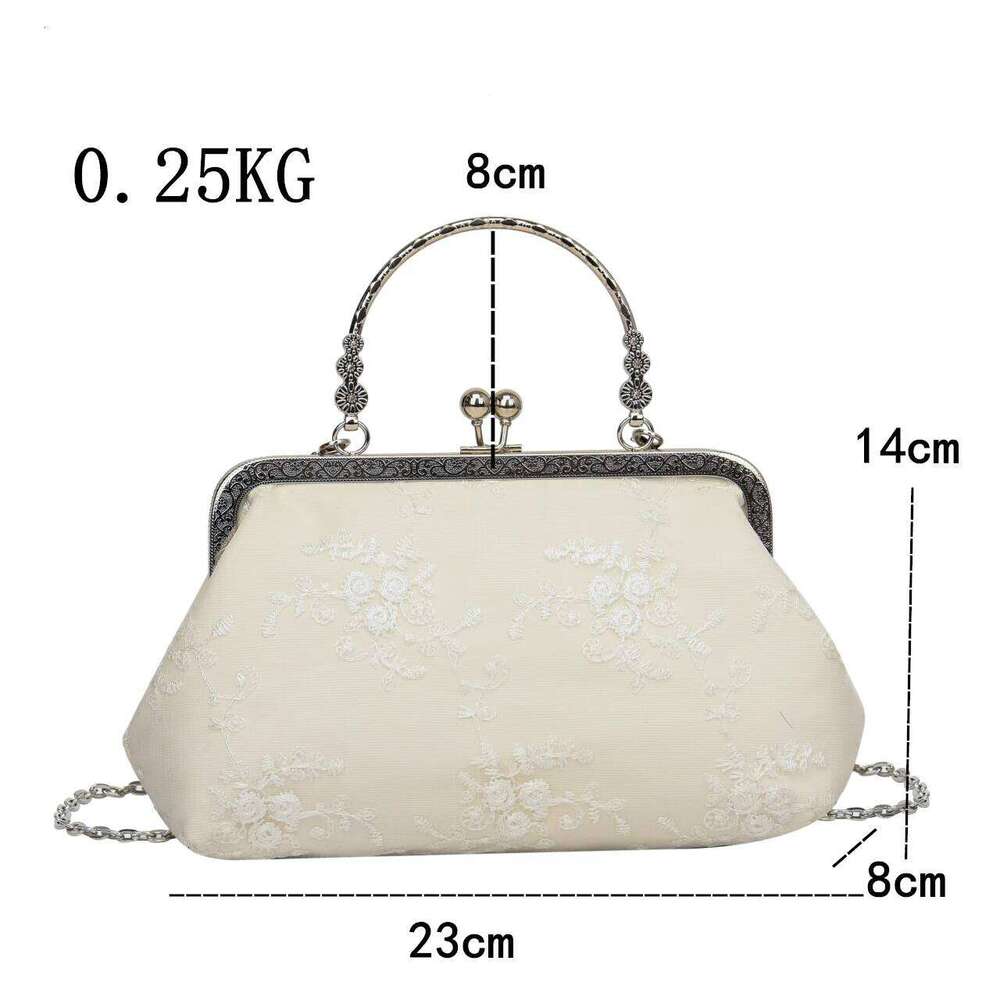 Lace Fbric Women Evening Chain Shoulder Messenger Bag Shell Clip Designer Handbag Fashion Purse Party Wedding Clutch