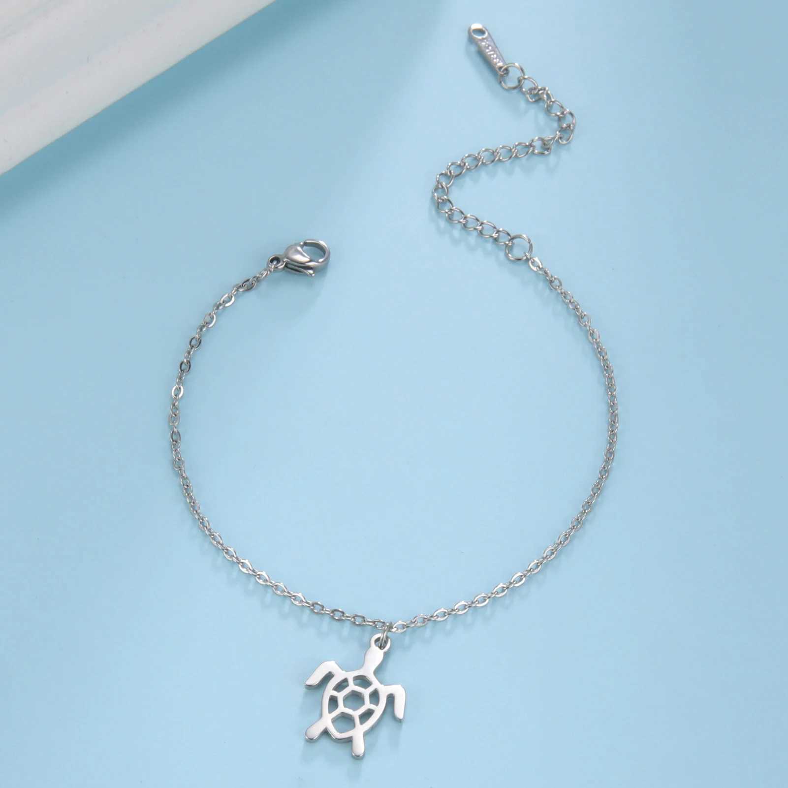Cute Turtle Anklet Stainless Steel Animal Tortoise Bracelet on the Leg for Women Beach Summer Accessories Jewelry Gift W250604