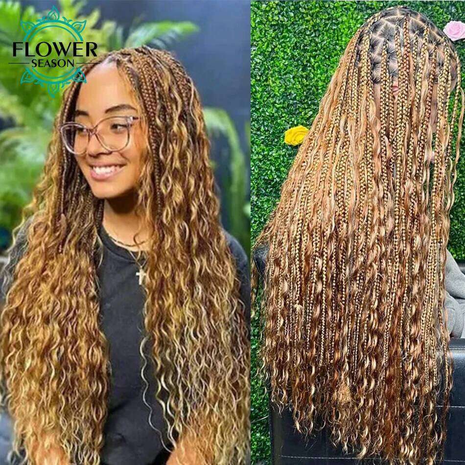 Bulk For Braiding Highlight Deep Wave bulk Double Drawn Wholesale Burmese Boho Braids Human Hair Bundles No Weft