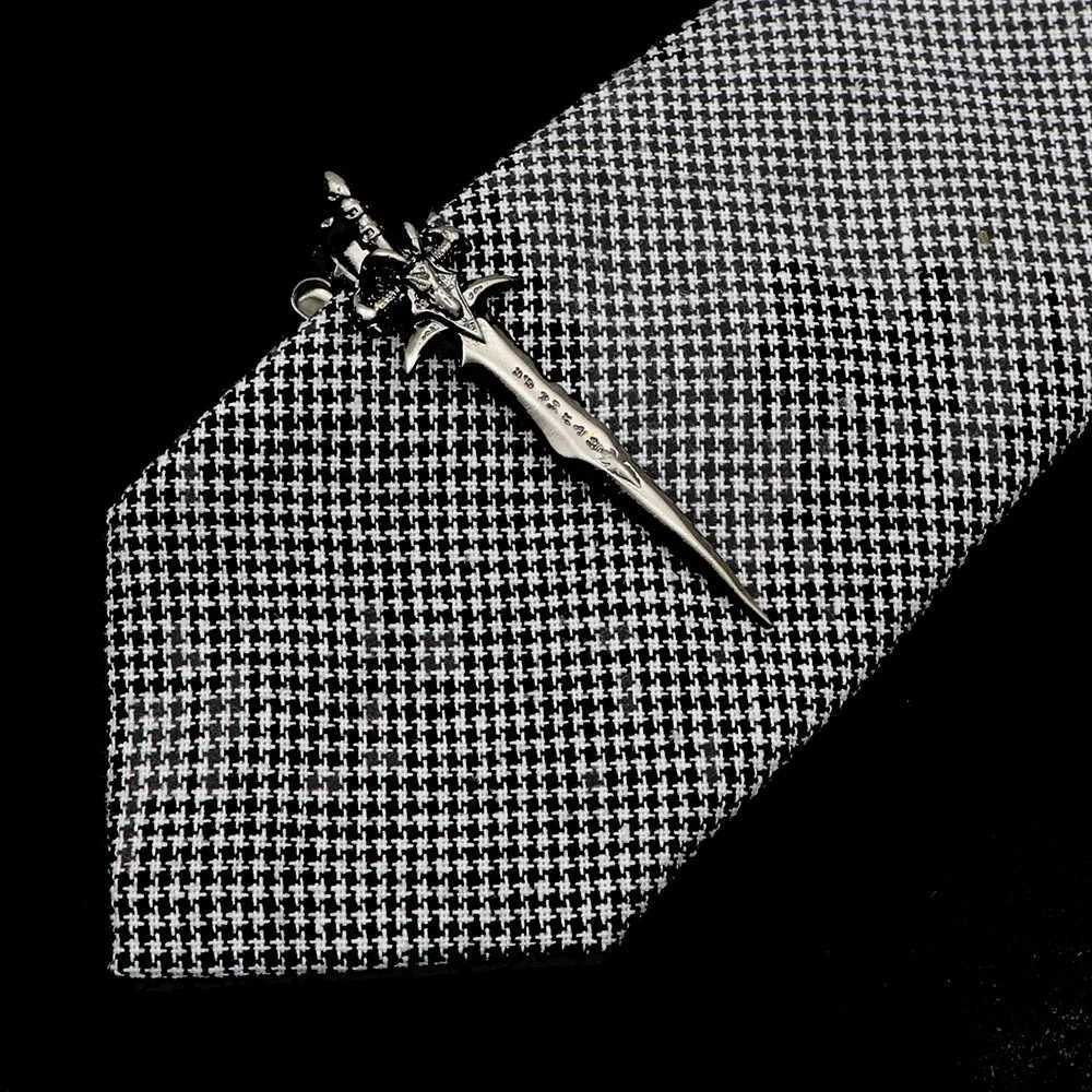 1 Piece Chrome Stainless Tie Clips Scissors Axe Car Owl Sword Hammer Shape Metal Tie Clip for Men Necktie Clips Pin For Mens Gift W250604