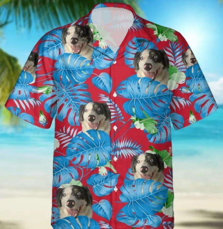 New shirt fashion lapel 3D digital pet print top men's cardigan 2025 temperament versatile new trend clothing ins