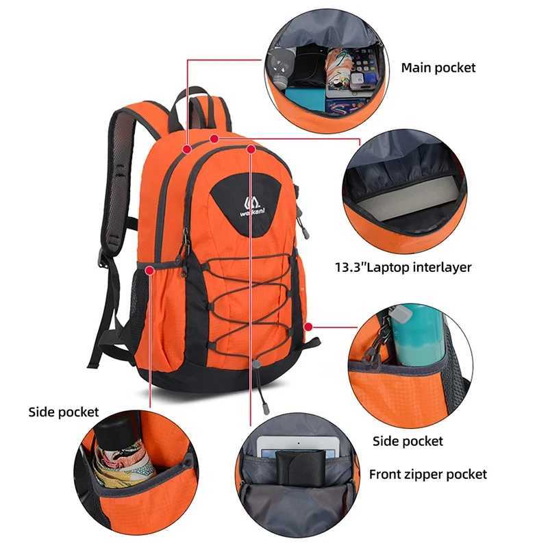 Ultralight Camping Backpack Men Women Outdoor Sports Bags Mountain Climbing Pocket Hiking Cycling Rucksack Travel Daypack 20L W250603