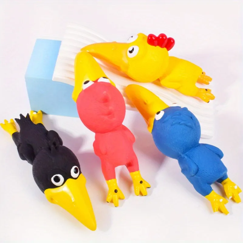 Squeaky Chewy Bird Pet Toy Interactive Canine Natural Latex Bird-Shaped Plaything Chew Dog Puppy Toy 2pcs/Pack