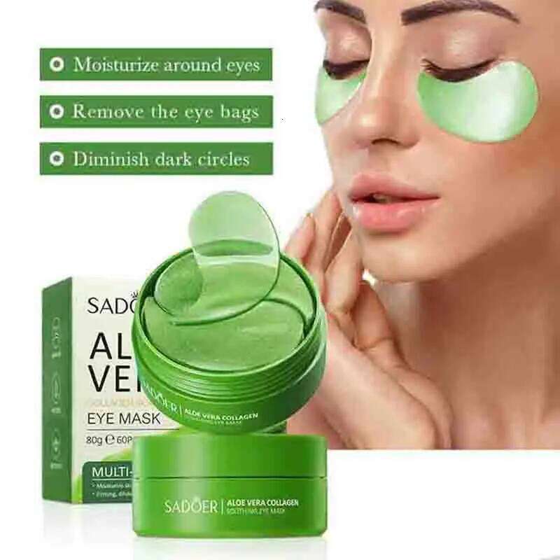 Wrinkles 60pcs Aloe Vera Collagen Mask Anti Removal Bags Firming Eye Patches Eyes Skin Care Products free shipping