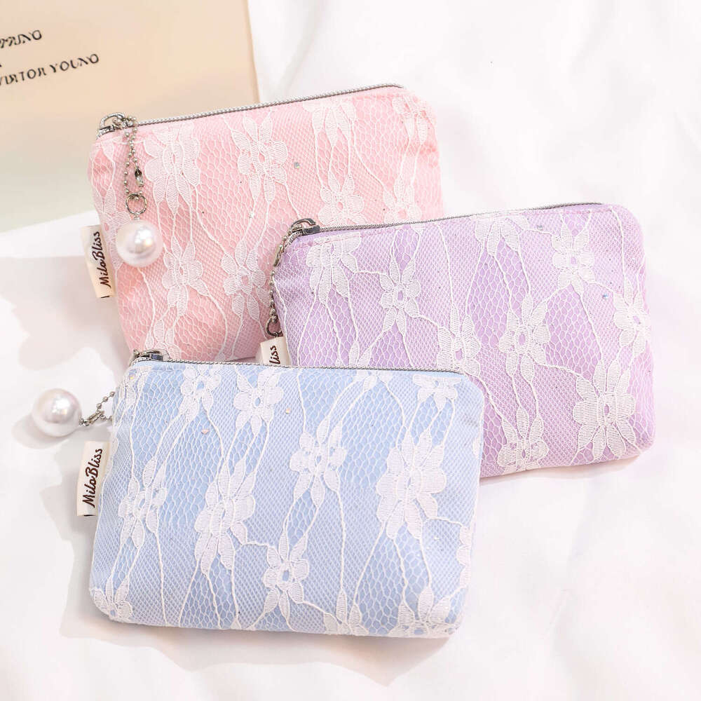 New Hot-Selling Jacquard Lace Pearl Cute Coin Purse High-End Small Mini Storage Bag