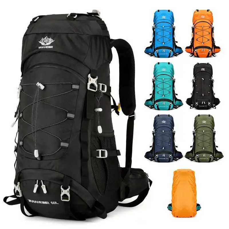 60L Hiking Backpack Men Outdoor Waterproof Mountaineering Backpacks Large Capacity Travel Camping Storage Bags 2296 W250603