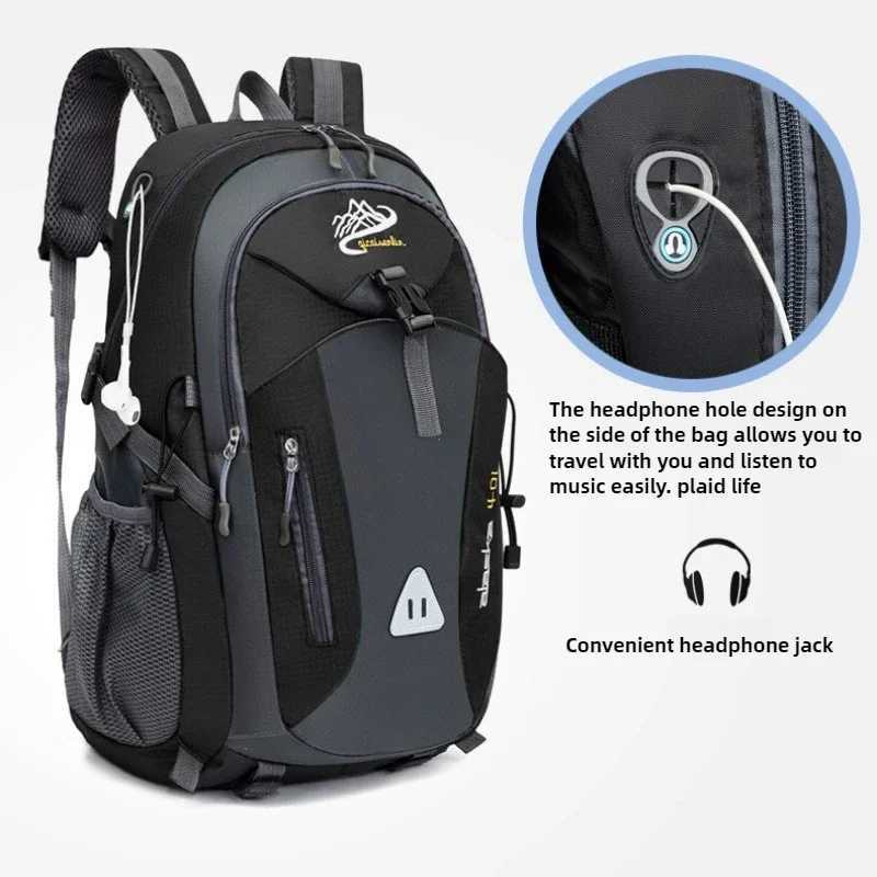 Travel Backpack Men and Women Outdoor Mountaineering Bag Large Capacity Waterproof Sports Hiking Camping Luggage Storage BagsW250603