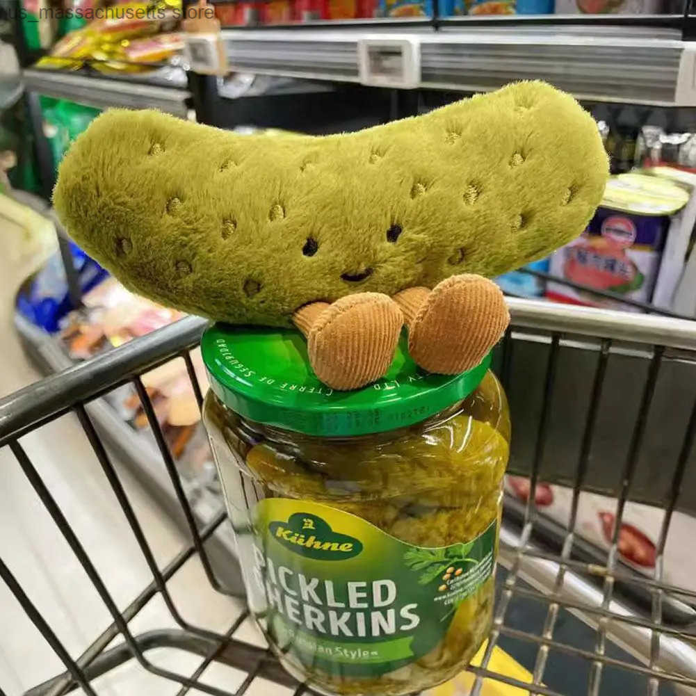 Creative Pickled Cucumber Shaped Plush Toys Super Cute Simulated Cucumber Doll Sofa Home Bedside Pillow Trendy Play Ornaments y250604EHLN