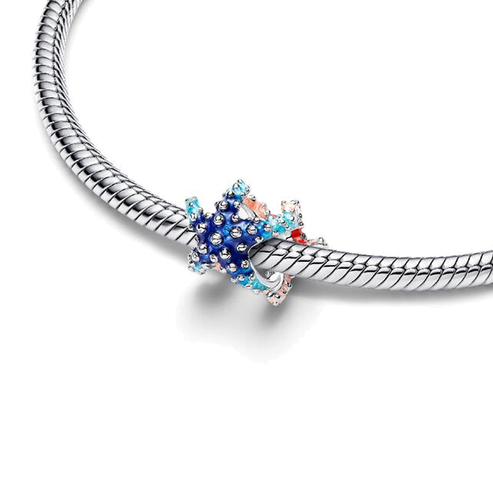 FewDook 2025 New Summer Ocean Series Charm Starfish Shell Coconut Tree Dangle Charms Fit Original Pan Bracelet Bead for Women Accessories Jewelry Maki