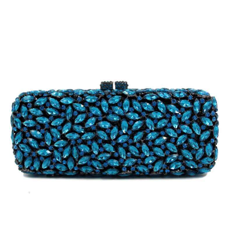 XIYUAN Women Gold Sier Green Blue Party Clutches Dinner Bridal Elegant Evening Bag Dia Wedding Crystal Metal Handbag Purse