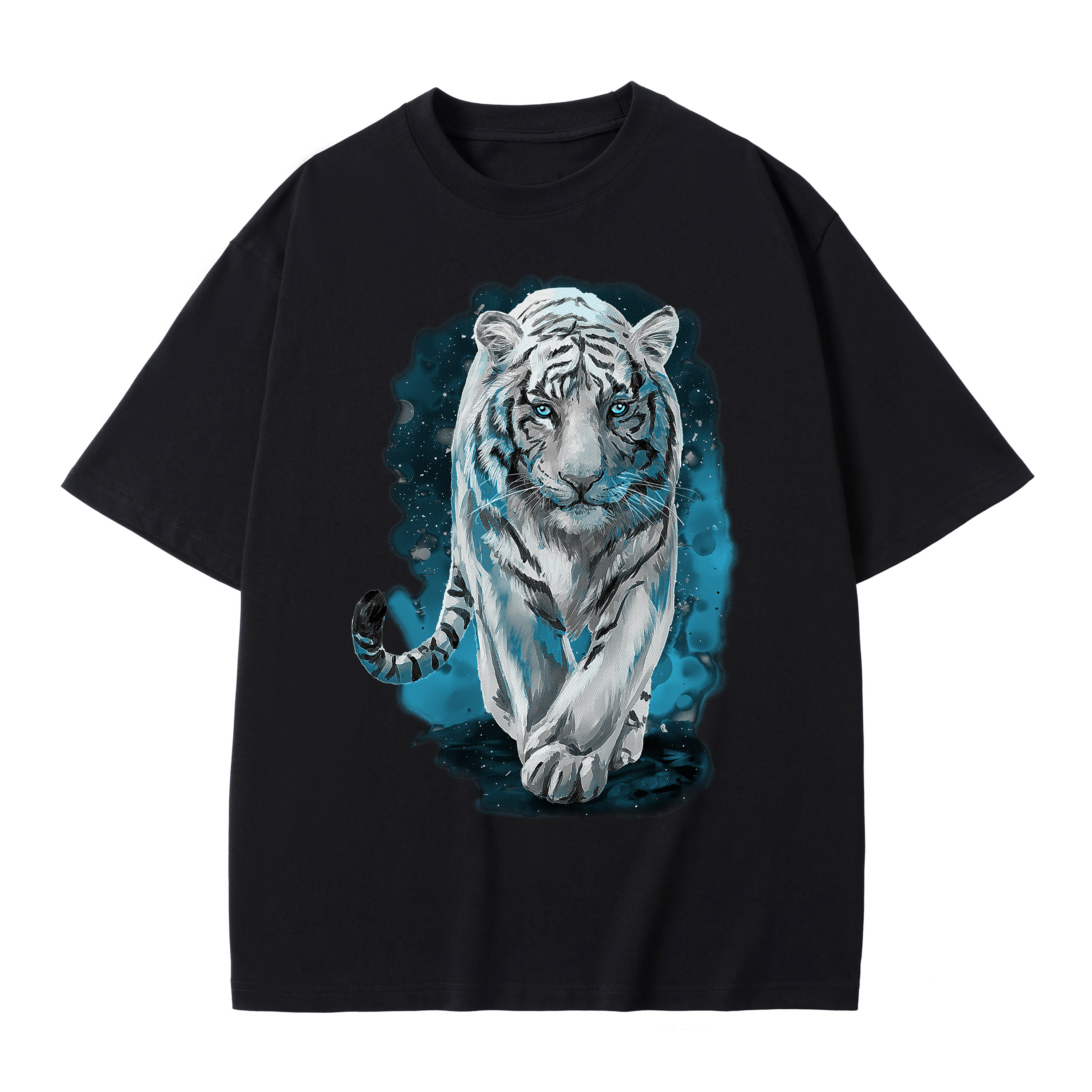 T-shirt men's top designer cotton T-shirt The Bengal tiger short sleeved clothing high-quality fashionable T-shirt BROADTRUE