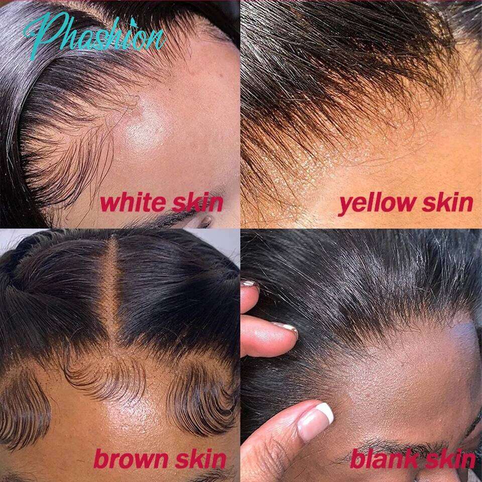 Phashion HD 13x6 13x4 Lace Frontal Straight Pre Plucked 4x4 5x5 6x6 Swiss Full Closure Only Natural Black 100% Remy Human Hair Synthetic Hair