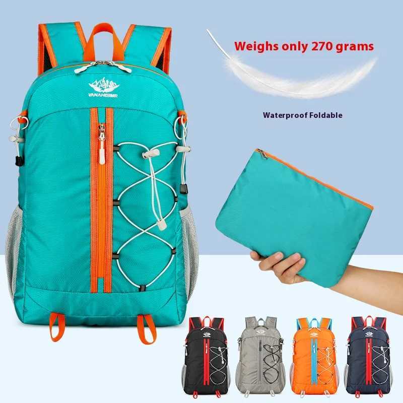 Outdoor Sports Ultra-light Large Capacity Folding Backpack with Breathable Shoulder Straps for Traveling and Hiking W250603
