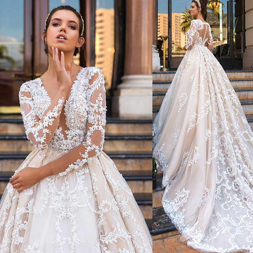 Luxury Pearls Beading Off the Shoulder Wedding Dresses Princess Bling Separately Long Sleeves Bridal Gowns A Line 2025 Customized Vestido De Noiva 01