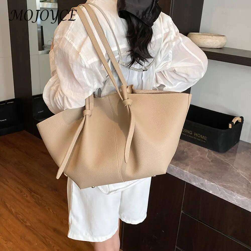 Women's Bags Designer Women Fashion Shoulder Large Capacity PU Leather Simple Purse Solid Color Slouchy Tote Bag Ladies Travel Handbag