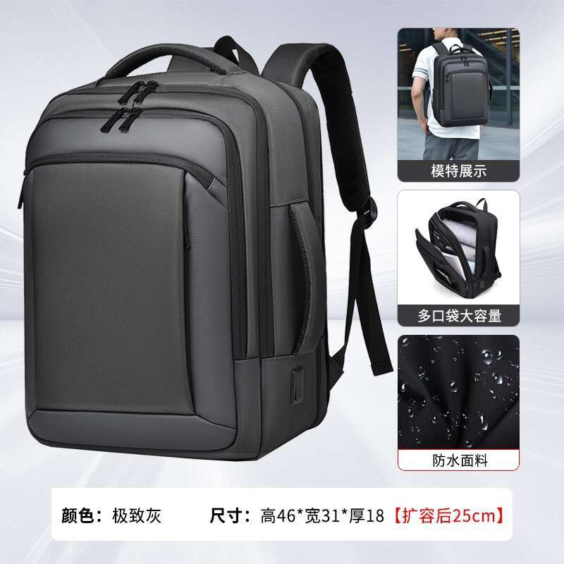 Men's High-End Fashion Women's Backpack Ballistic Nylon Waterproof Laptop Commuter Lightweight School Bag