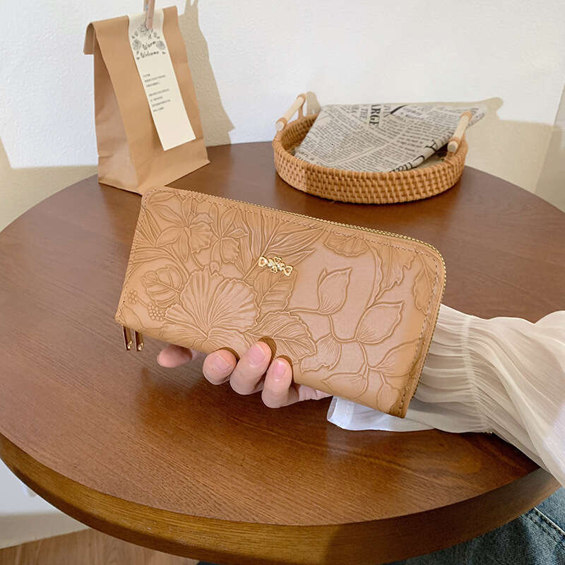 Women's INS Style Small High-end Long Wallet Coin Purse Zipper Clutch