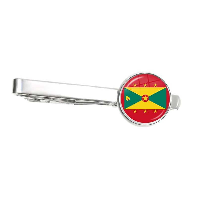 The Commonwealth of Dominica Saint Lucia Saint Vincent and the Grenadines Barbados Grenada Ecuador National Flag Glass Tie Clip W250604