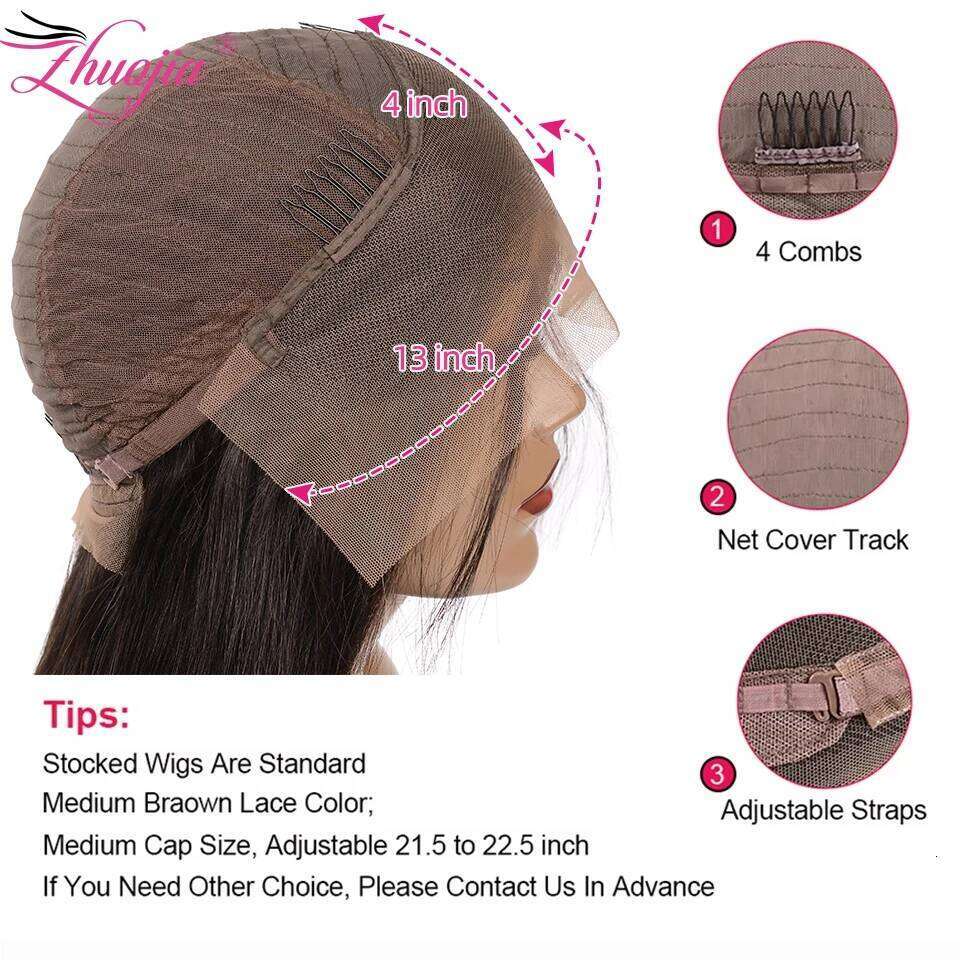 250% Double Drawn Human Hair 13x4 Bone Straight Frontal Wig T4/30 Honey Brown Lace Front Wigs For Women PrePlucked 30in