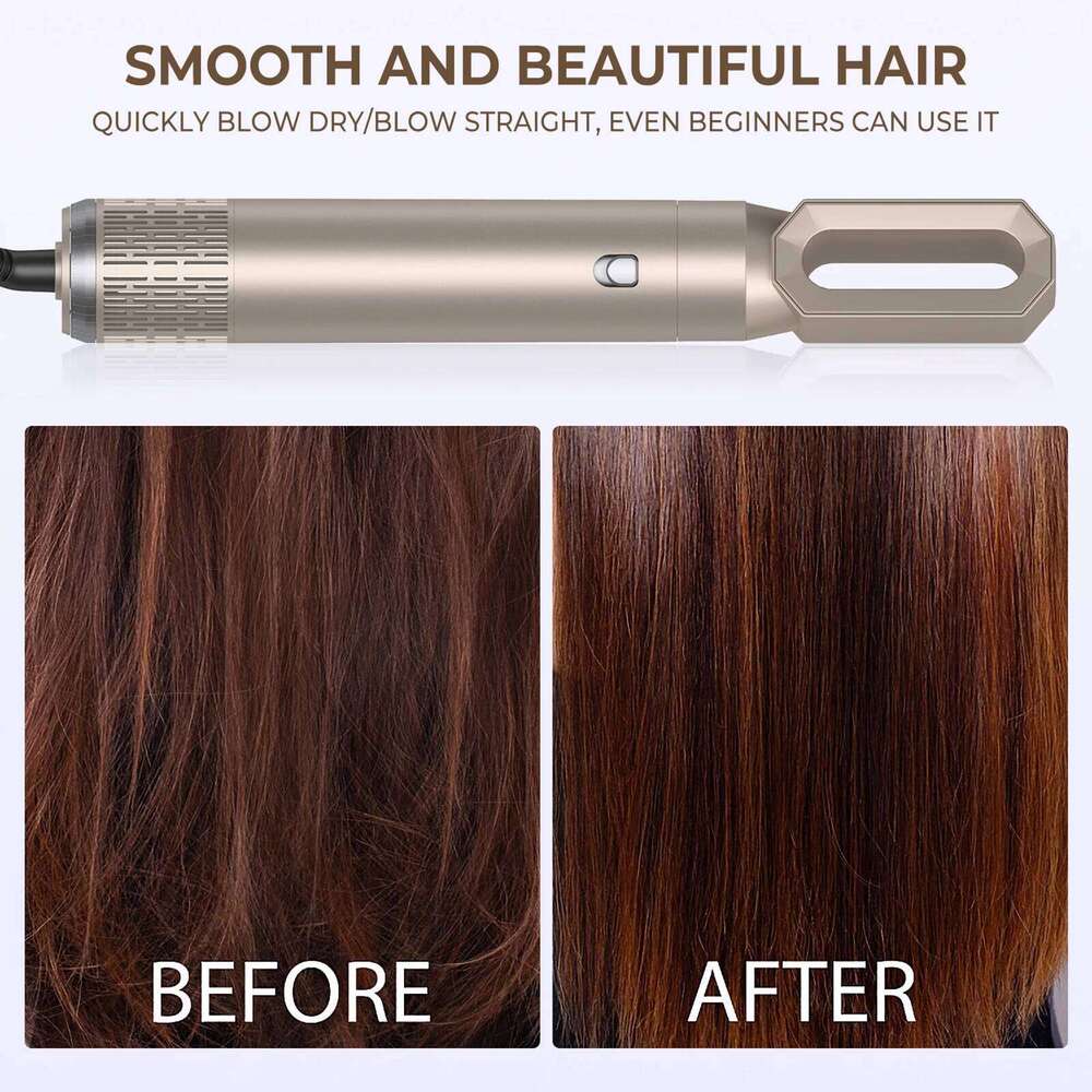 6 In 1 Dryer Warm Air Comb Automatic Curling Iron Straightening Brush Hair Styling Tool