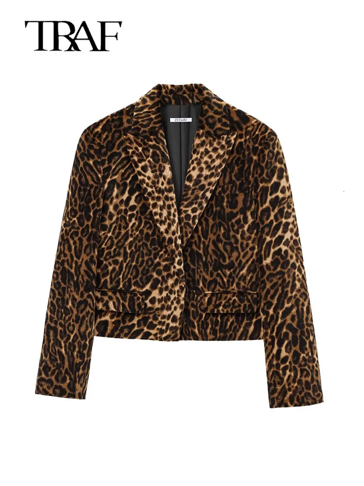 Fashion Long Sleeve Blazers Top Women 2 Pieces Leopard Printed Mini Skirt Sets Suit Two Piece Set Outfit 250604Z