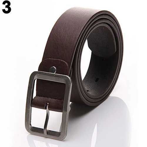 Mens Fashion Solid Color Faux Leather Buckle Waist Strap Business Casual Belt Gift classic vintage High Quality mens belt W250604