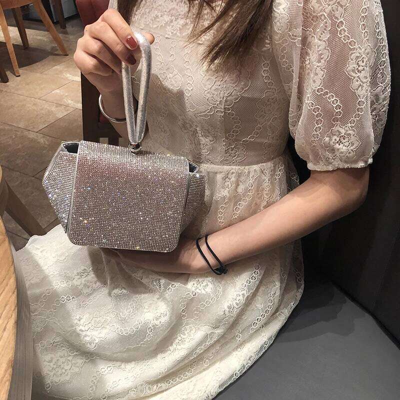 Sier Rhinestone Evening Bling Purse Sparkly Dia Shoulder Bag For Women Party Club Wedding Prom Clutch Purses