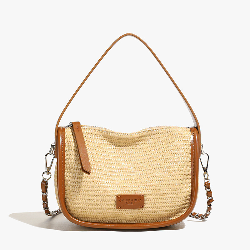 designer Handheld Color-Block Underarm Bag for Women 2025 Summer New Fashion Handheld Bag Korean Style Niche Simple Shoulder Crossbody Bag