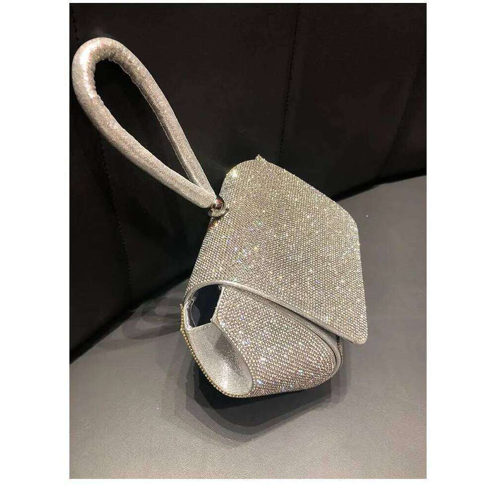 Sier Rhinestone Evening Bling Purse Sparkly Dia Shoulder Bag For Women Party Club Wedding Prom Clutch Purses