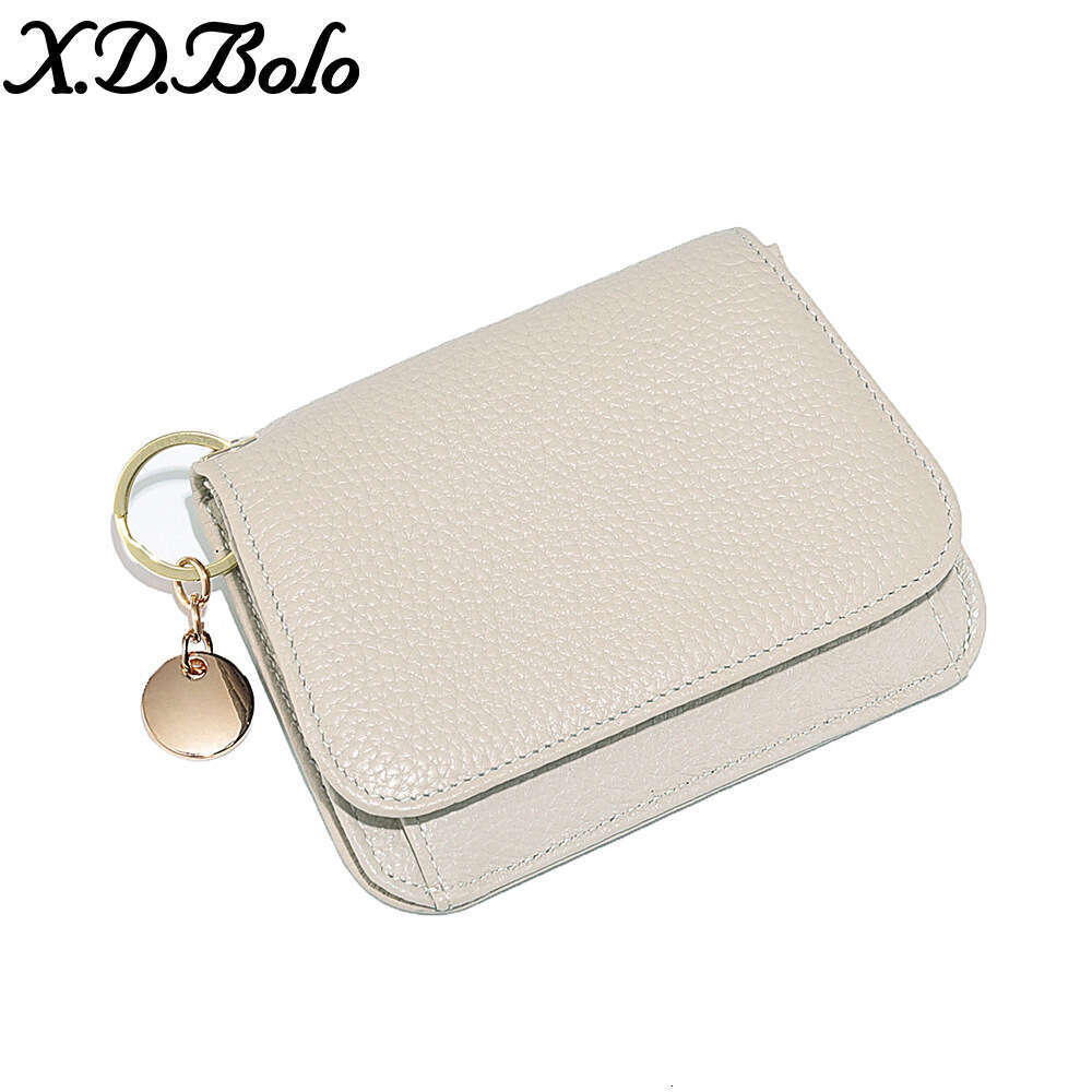 Korean Style Women's Wallet Genuine Leather Short INS Cowhide RFID High-end Card Holder Zipper Coin Purse