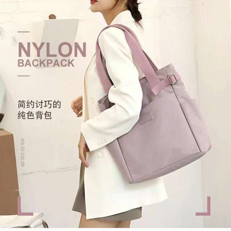 New Canvas Shoulder Nylon Cloth Large Capacity Multi-pocket Casual Tote Bag