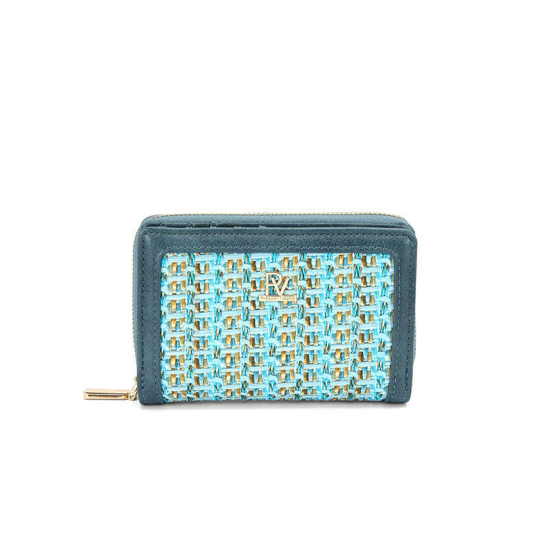 Korean Style Wallet for Women, INS Fashion, Patchwork Woven PU, Anti-theft, Multi-functional Short Coin Purse