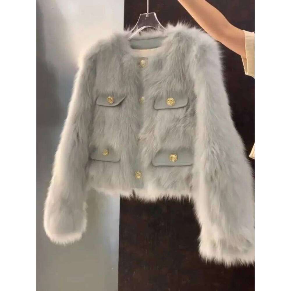 MiiiiX Retro Elegant Faux Fur Coat Plush Thicken Short Jacket Loose O-neck Outerwear 2024 New Fashion Autumn Women's Clothes