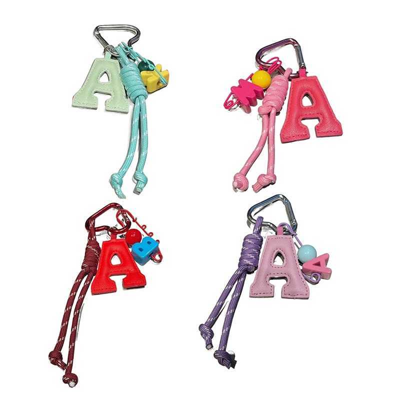 New heart-shaped Pin Pendant Bag Decoration A Letter Car Keychain Bag Charms Souvenir Gift Handmade DIY Hanging Rope Ornament W250604