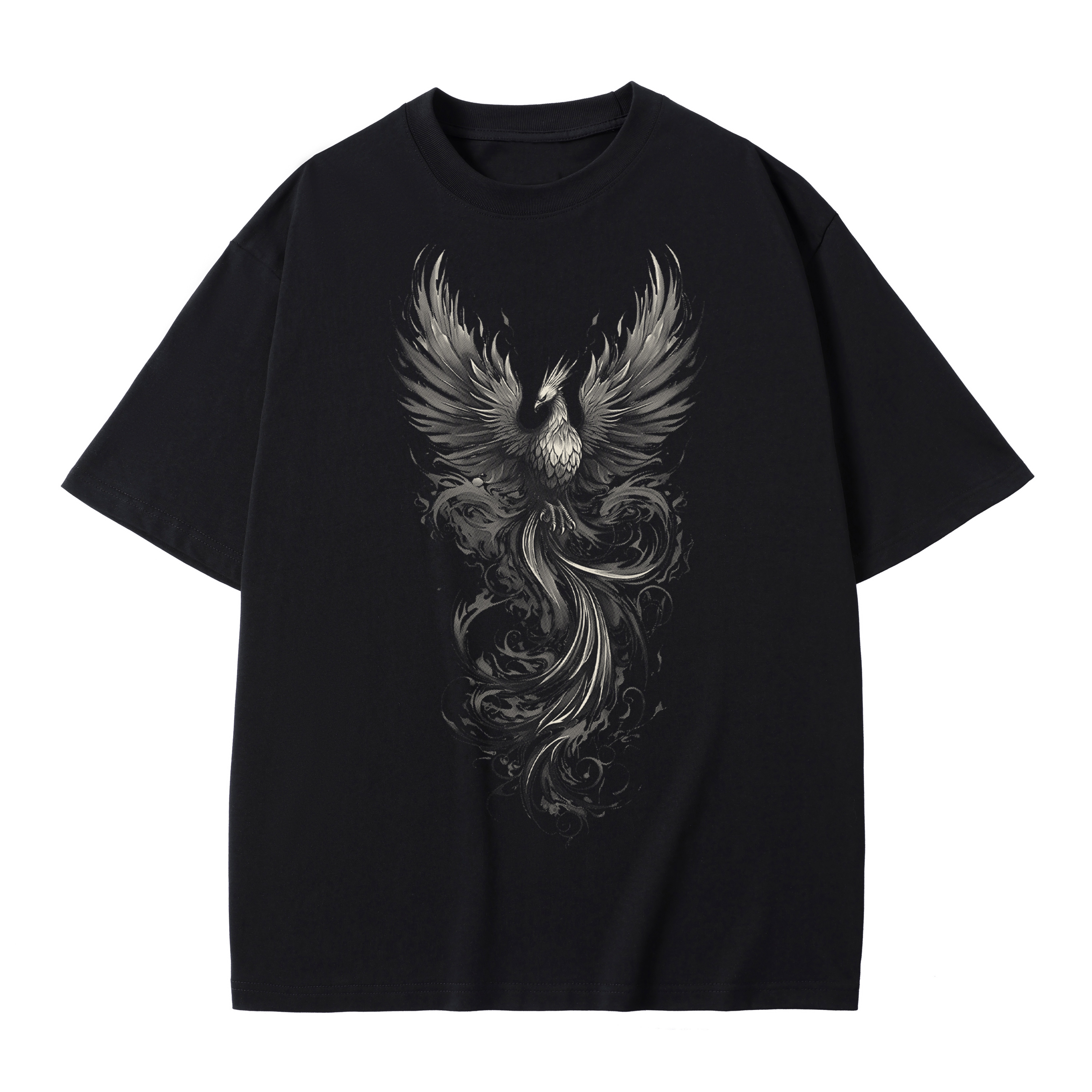 T-shirt men's top designer cotton T-shirt Silver the phoenix short sleeved clothing high-quality fashionable T-shirt BROADTRUE