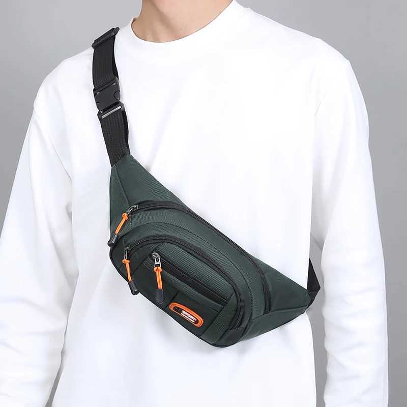 1 waist bag adjustable shoulder strap zipper closure side backpack for hiking running and outdoor activities W250604