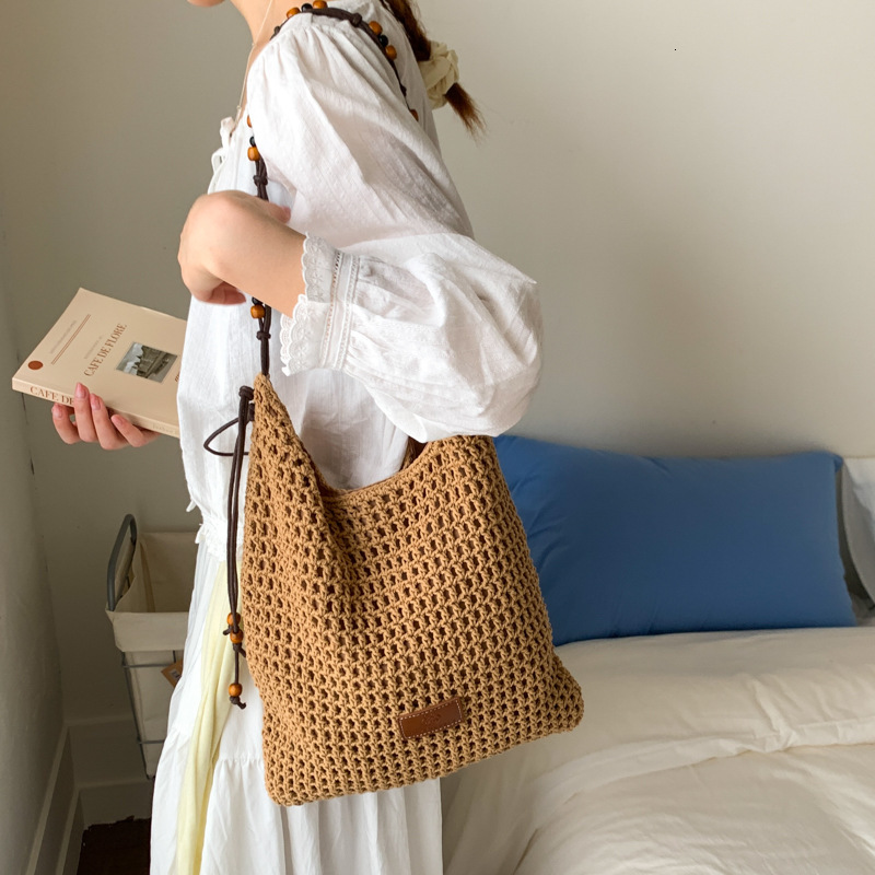 designer Korean Style Underarm Woven Bag 2025 Summer Beach Vacation Casual Straw Bag Large Capacity Simple Versatile Tote Bag