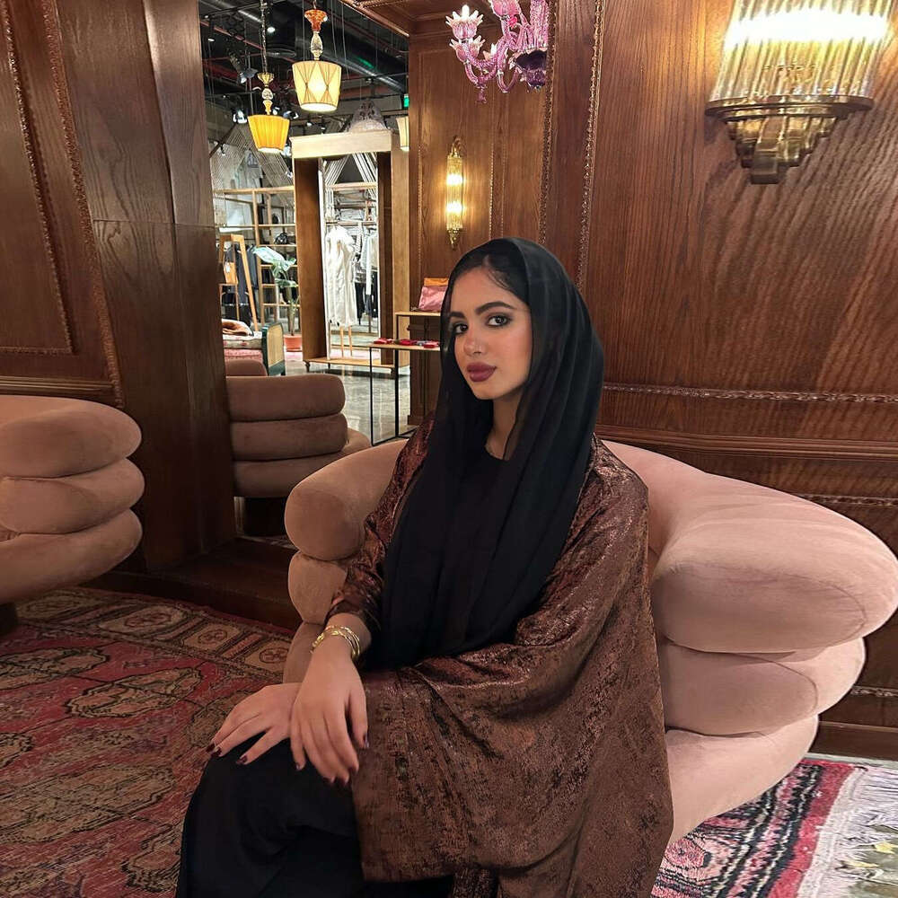 Mq101 Arab Dubai Modest Muslim Fashion Gold Foil Long Abaya Outerwear Cardigan Robe B5