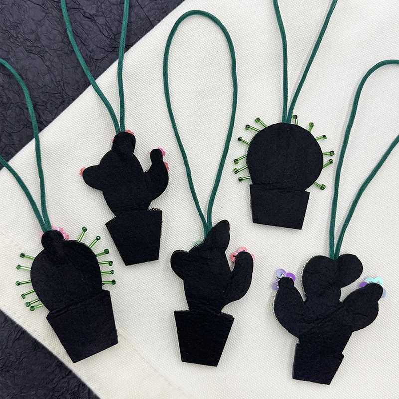 Handmade Cactus Beaded Keychain Succulent Plant Pendant For Bag Purse Decor Boho Home Accessories Diy Mini Pot Hanging Ornament W250604