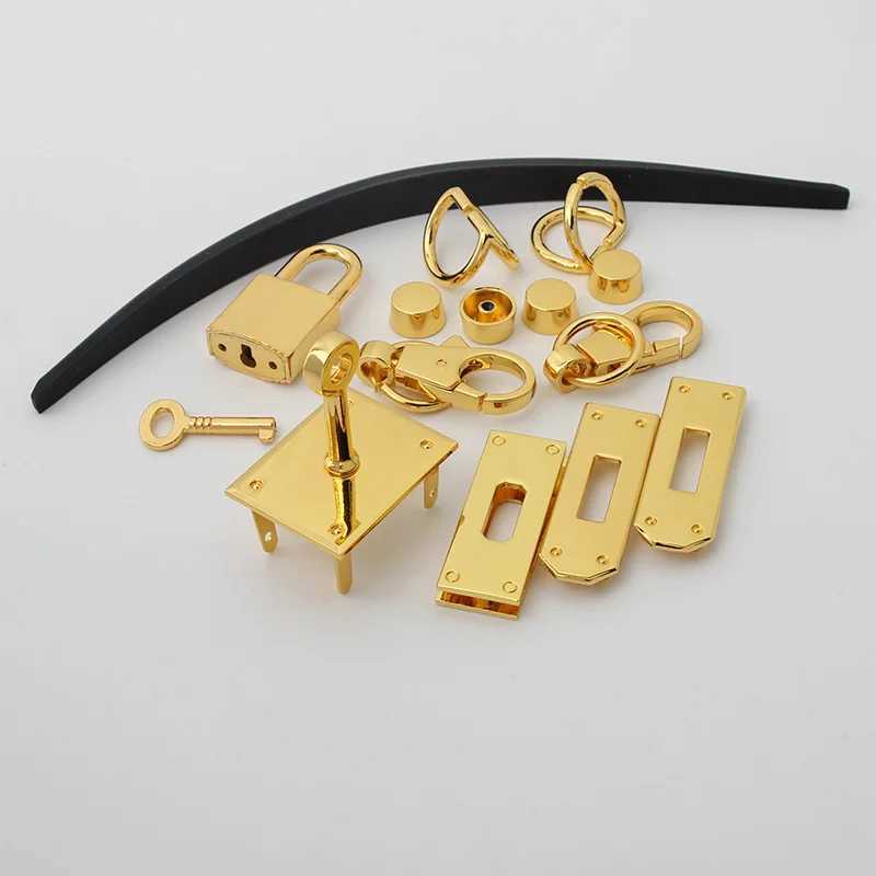 1Set Fashion Metal Bag Locks Clasp Bag Lock Set For Handbags Purse Tote Closures Snap Clasps DIY Craft Hardware Bag Accessories W250604