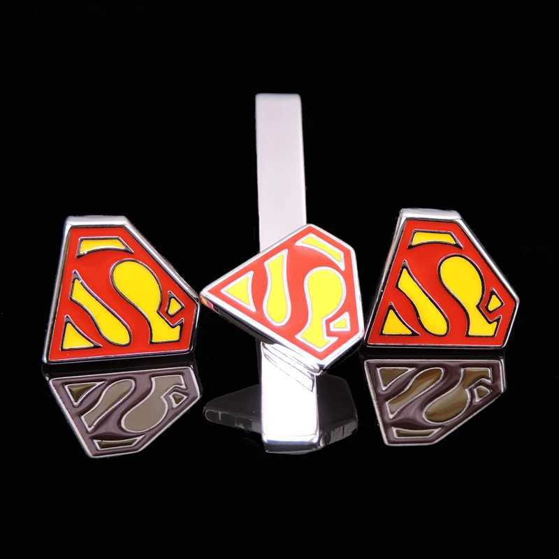 AS Laser metal Cufflinks Tie Clip New Fashion Music Jewelry helmet pistol tie clip mens Wedding Shirt badge pin clip gift W250604