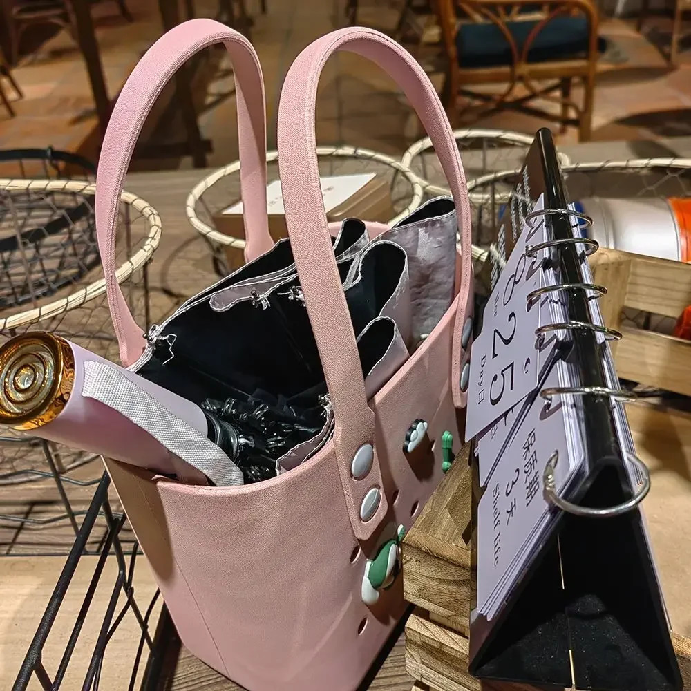 Children Beach DIY Hole Bags Fashion Cute Summer Storage Baskets Outdoor Handbag Picnic Tote Small Solid Color Eva Jelly Bag 250603