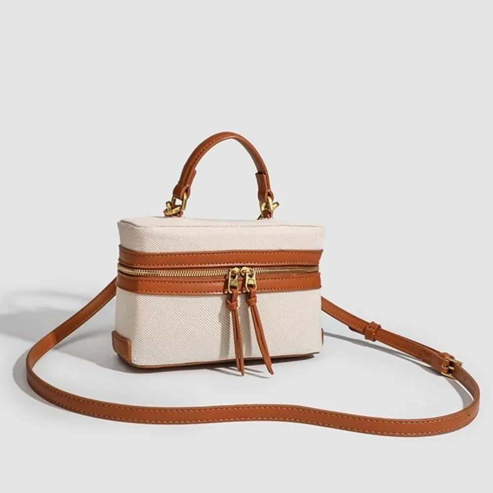 New Large Capacity Shoulder Bag Zipped with Handle Crossbody Bag Vintage Luxury Cosmetic Bag Womens Handbags XJ250604