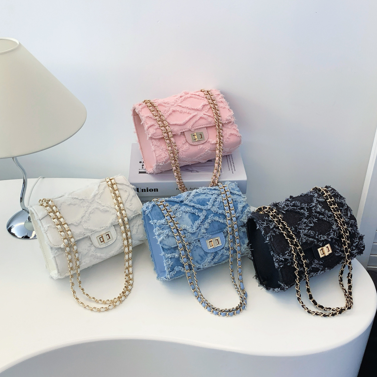 Denim 2025 New Lock Small Shopping Bag Square Bag Style Underarm Shoulder Crossbody Designer Chain Bag Free Shipping Elegant Handbag For Women Trendy