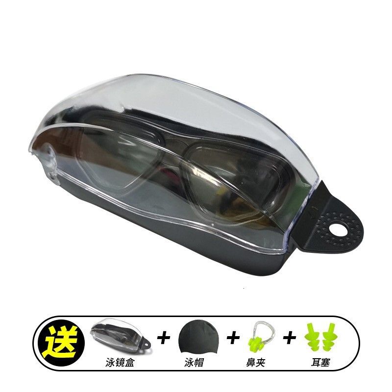 for Children and Adults, Unisex Diving Goggles Set, Waterproof, Anti-Fog, Transparent Swimming Glasses