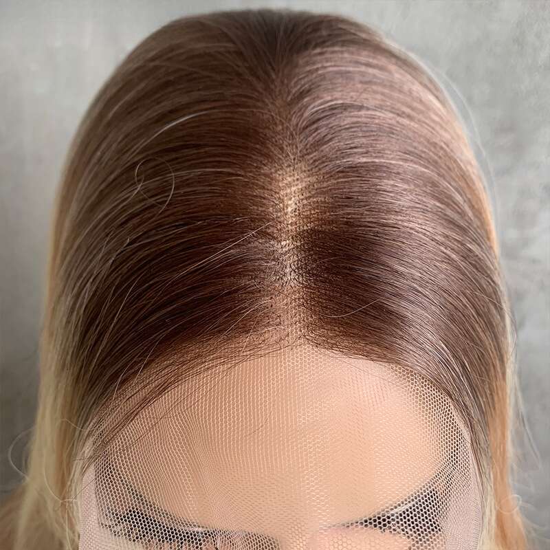 Fashion Front Lace Long Curly Gradient Synthetic Fiber High-Temperature Silk 13*4 Hand-Woven Wig Women's Hairpiece