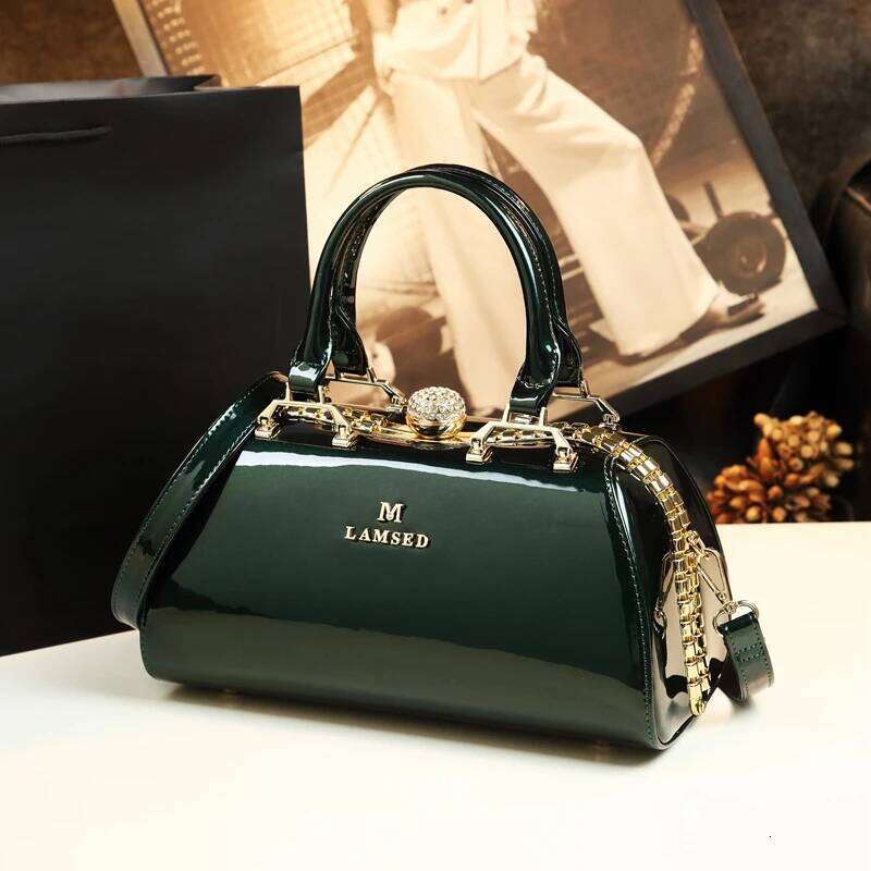 Fashion Women Handbag Female Crystal Gem Buckle Evening Leather Shoulder Messenger Bag Doctor Bags Ladies Dia New
