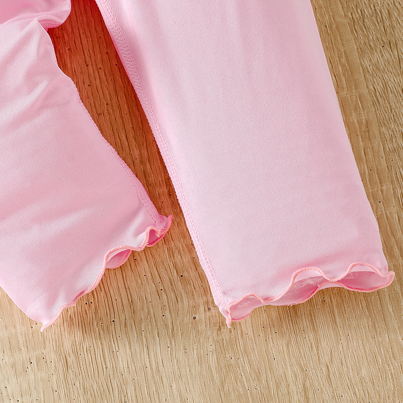 Girls' Fall Tights - Solid Color Slim Fit Knee-Length Pants for Ages 4-12 Year Girl's black fungus edge leggings