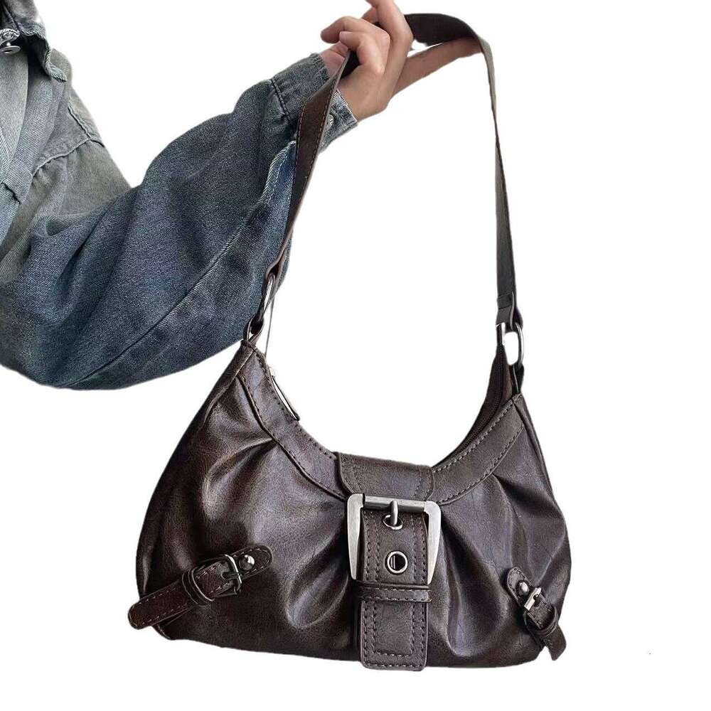 Selling Melard Retro Hot Girl Wasteland Vintage Two-tone Leather Shoulder Underarm Bag 2025 New Versatile Trendy Ins Style